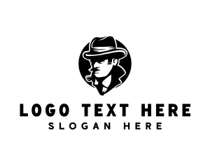 Homburg Hat - Detective Inspector Pipe logo design