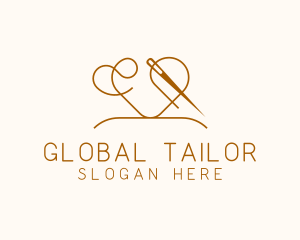 Heart Sewing Seamstress Tailor  logo design