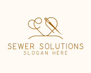 Heart Sewing Seamstress Tailor  logo design