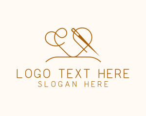 Tailor - Heart Sewing Seamstress Tailor logo design