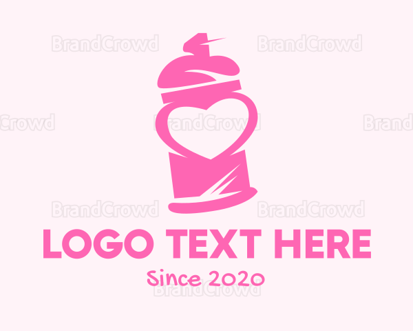 Pink Heart Spray Paint Logo