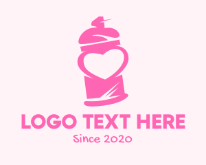 Lovely - Pink Heart Spray Paint logo design