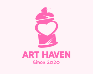 Pink Heart Spray Paint logo design