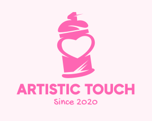 Pink Heart Spray Paint logo design