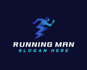 Human Runner Lightning Logo