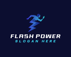 Human Runner Lightning logo design