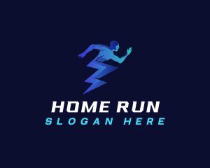 Human Runner Lightning logo design