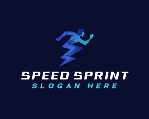 Runner - Human Runner Lightning logo design