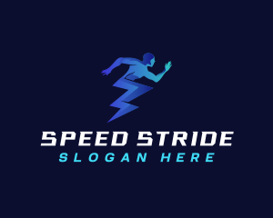 Runner - Human Runner Lightning logo design