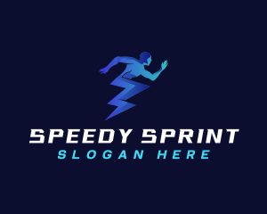 Human Runner Lightning logo design