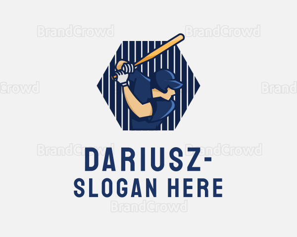 Baseball Bat Player Logo