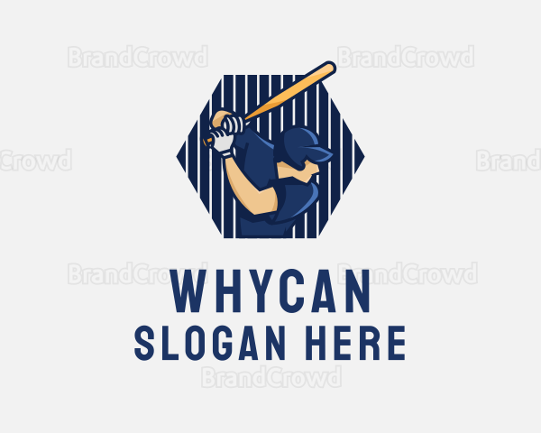 Baseball Bat Player Logo