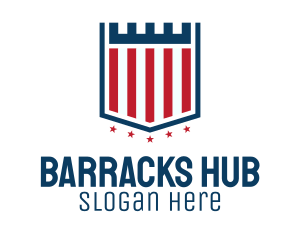 Barracks - American Castle Shield logo design