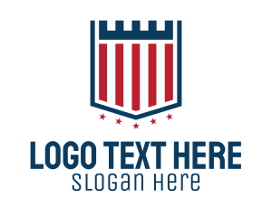 American Flag - American Castle Shield logo design