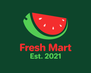 Supermarket - Fresh Watermelon Slice logo design