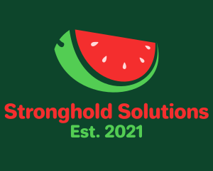 Fresh Watermelon Slice  logo design