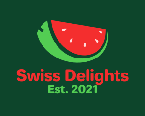 Fresh Watermelon Slice  logo design