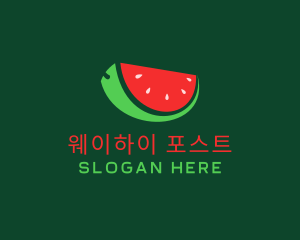 Fresh Watermelon Slice  logo design