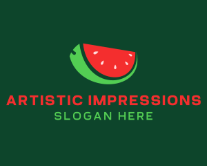 Fresh Watermelon Slice  logo design