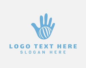 World - Blue Hand International logo design