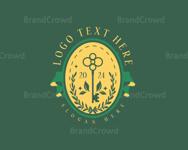 Garden Key Wreath Logo