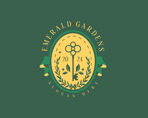 Garden Key Wreath logo design