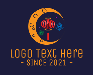 Celebration - Festive Moon Lantern logo design