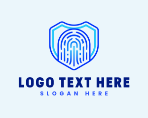 Privacy - Fingerprint Shield Biometric logo design