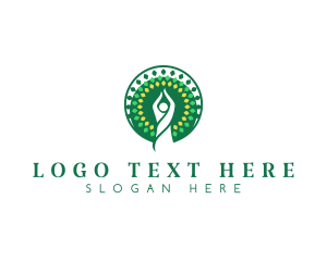 Human - Human Yoga Tree logo design