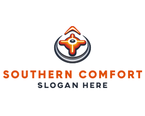 South - Arrow Compass Directions logo design