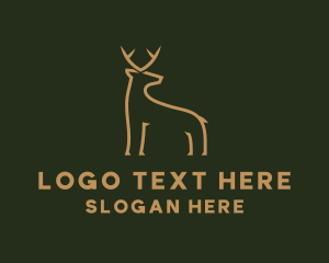 Expensive - Gold Wild Deer logo design