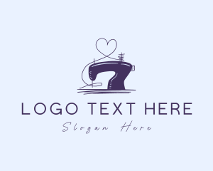 Handicraft - Heart Sewing Machine logo design