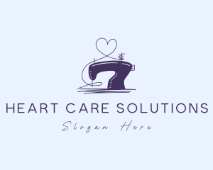 Heart Sewing Machine logo design