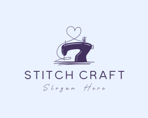 Heart Sewing Machine logo design