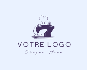 Embroidery - Heart Sewing Machine logo design