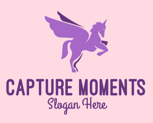 Purple Flying Unicorn Logo