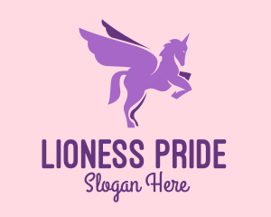 Purple Flying Unicorn logo design