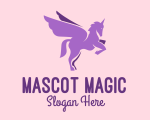 Purple Flying Unicorn logo design