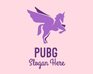Hair Salon - Purple Flying Unicorn logo design