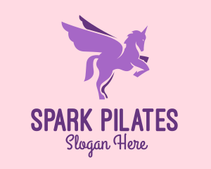 Beauty Shop - Purple Flying Unicorn logo design