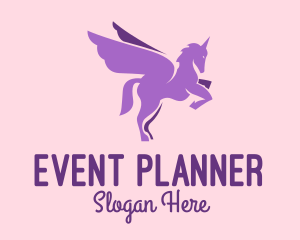 Lgbt - Purple Flying Unicorn logo design