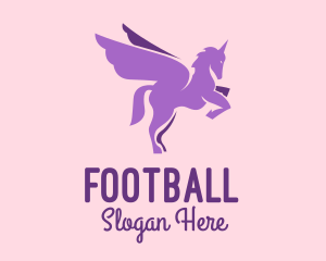 Horse - Purple Flying Unicorn logo design