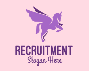 Haircut - Purple Flying Unicorn logo design