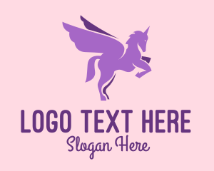 Magic - Purple Flying Unicorn logo design