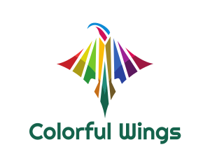 Colorful Kite Bird logo design