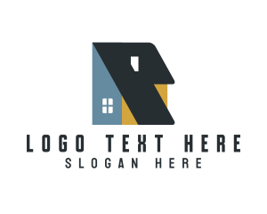 Roofing - House Letter R Realty logo design