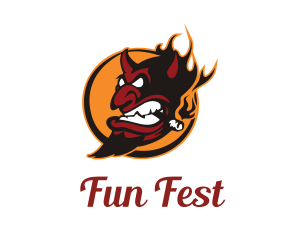 Fest - Smoking Devil Halloween logo design