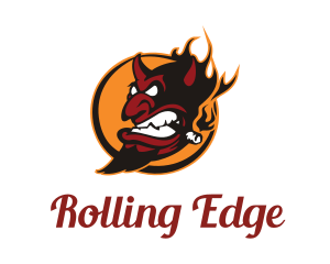 Skating - Smoking Devil Halloween logo design