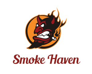 Smoke - Smoking Devil Halloween logo design