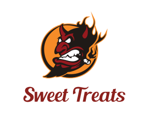 Smoking Devil Halloween  logo design